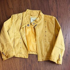 Mayoral Yellow Faux Leather Kids Jacket
